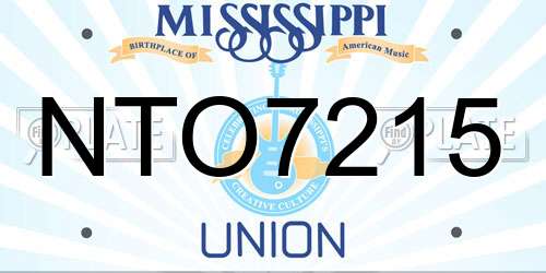 NTO7215 Mississippi License Plate