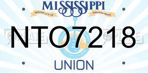 NTO7218 Mississippi License Plate
