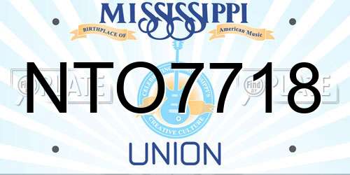 NTO7718 Mississippi License Plate