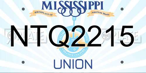 NTQ2215 Mississippi License Plate