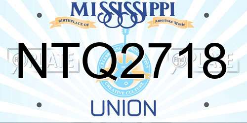 NTQ2718 Mississippi License Plate
