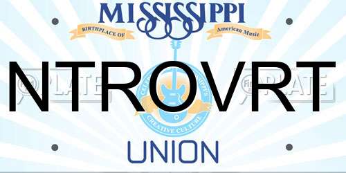 NTROVRT Mississippi License Plate