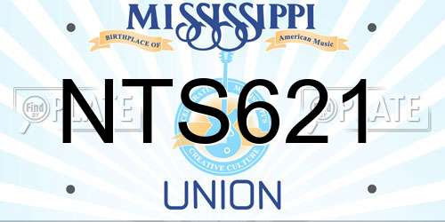 NTS621 Mississippi License Plate
