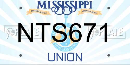 NTS671 Mississippi License Plate