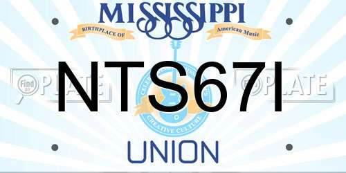 NTS67I Mississippi License Plate