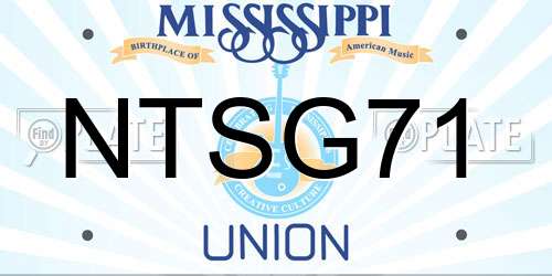 NTSG71 Mississippi License Plate