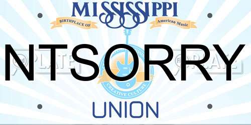 NTSORRY Mississippi License Plate