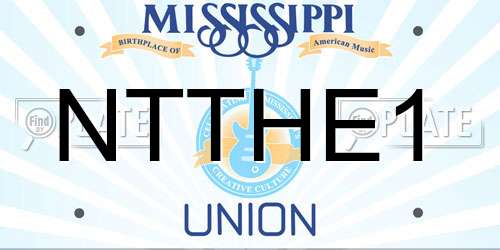 NTTHE1 Mississippi License Plate