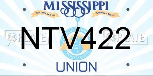 NTV422 Mississippi License Plate