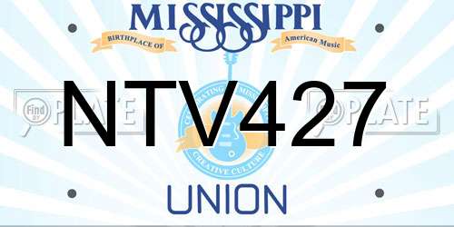 NTV427 Mississippi License Plate