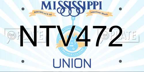 NTV472 Mississippi License Plate