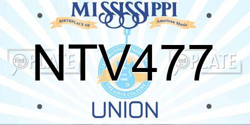 NTV477 Mississippi License Plate