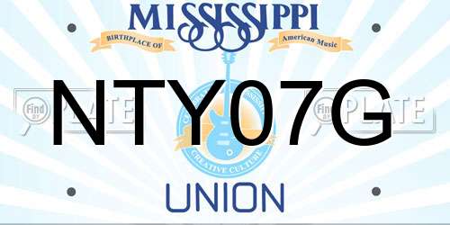 NTY07G Mississippi License Plate