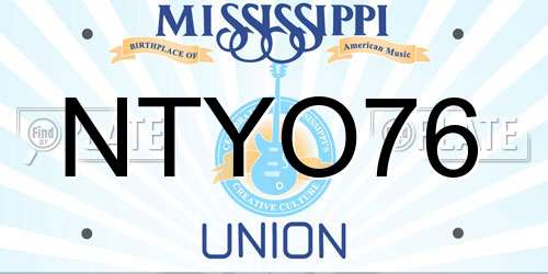 NTYO76 Mississippi License Plate