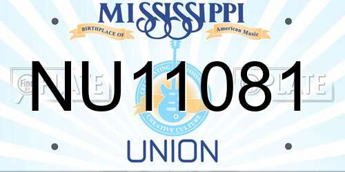 NU11081 Mississippi License Plate