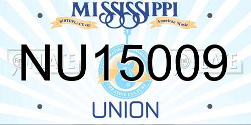 NU15009 Mississippi License Plate