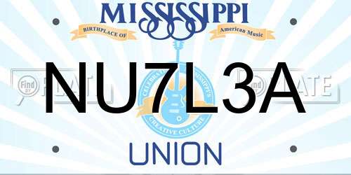 NU7L3A Mississippi License Plate