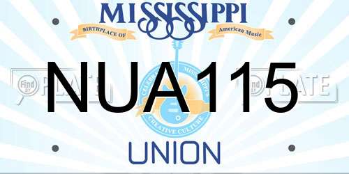 NUA115 Mississippi License Plate