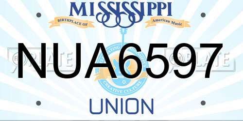 NUA6597 Mississippi License Plate