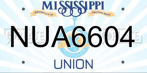 NUA6604 Mississippi License Plate