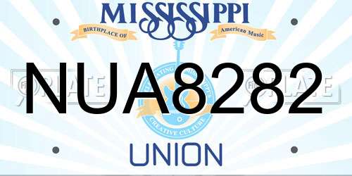 NUA8282 Mississippi License Plate