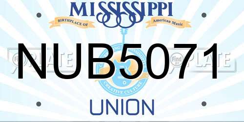 NUB5071 Mississippi License Plate
