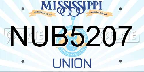 NUB5207 Mississippi License Plate