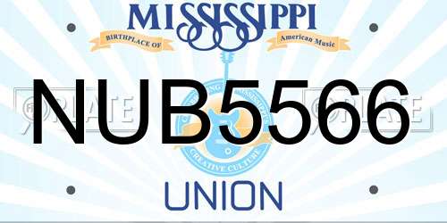 NUB5566 Mississippi License Plate