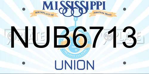 NUB6713 Mississippi License Plate