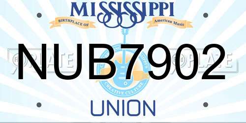 NUB7902 Mississippi License Plate