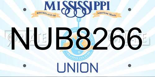 NUB8266 Mississippi License Plate