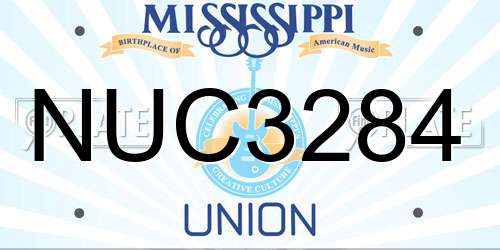 NUC3284 Mississippi License Plate