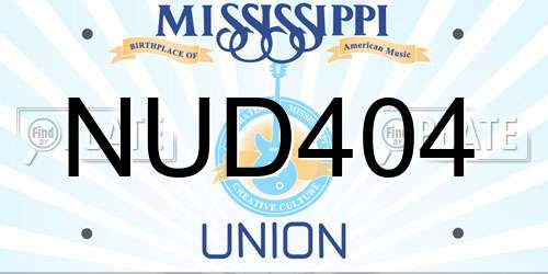 NUD404 Mississippi License Plate