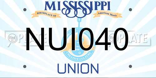 NUI040 Mississippi License Plate