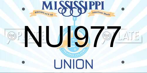 NUI977 Mississippi License Plate