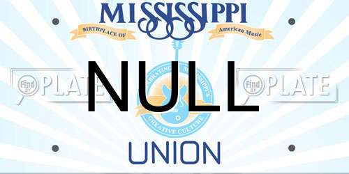 NULL Mississippi License Plate