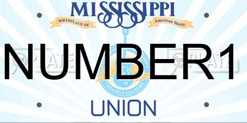 NUMBER1 Mississippi License Plate