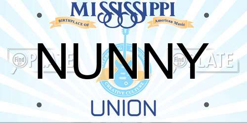 NUNNY Mississippi License Plate