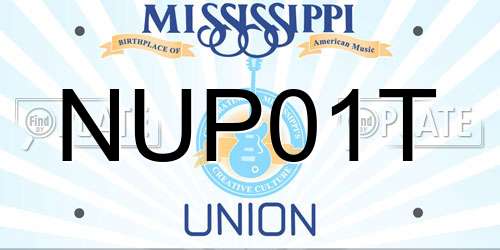 NUP01T Mississippi License Plate