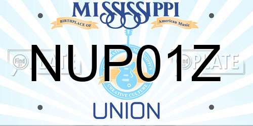 NUP01Z Mississippi License Plate