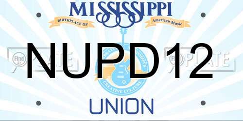 NUPD12 Mississippi License Plate