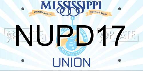 NUPD17 Mississippi License Plate