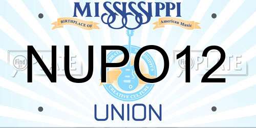 NUPO12 Mississippi License Plate
