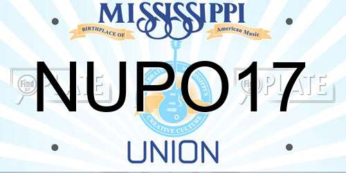 NUPO17 Mississippi License Plate