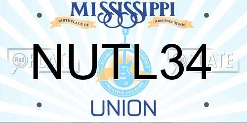 NUTL34 Mississippi License Plate