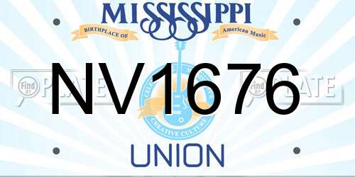 NV1676 Mississippi License Plate