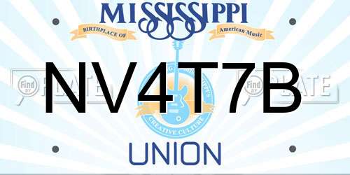 NV4T7B Mississippi License Plate