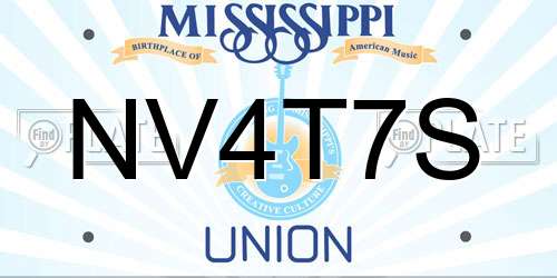 NV4T7S Mississippi License Plate