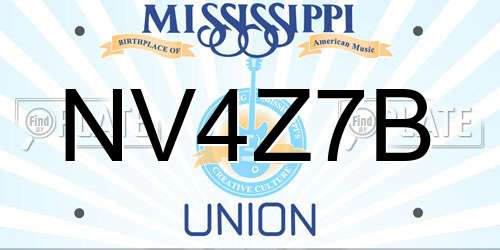 NV4Z7B Mississippi License Plate