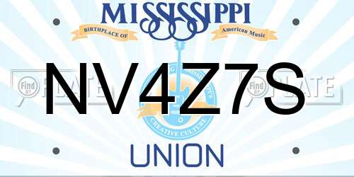 NV4Z7S Mississippi License Plate